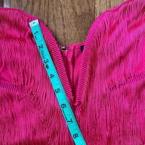 Lime Lush Pink Magenta Fringe Mini Dress - Picture 10 of 16